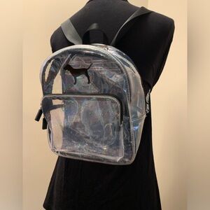 VICTORIAS SECRET PINK transparent PVC zippered sparkling backpack VVGUC++